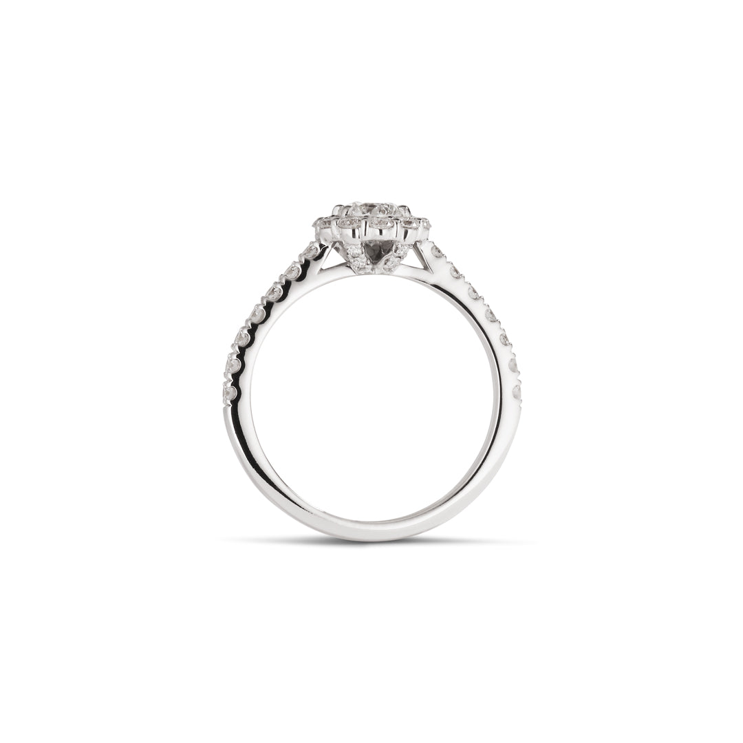 Flower haloring i hvidguld med 0,40 ct.