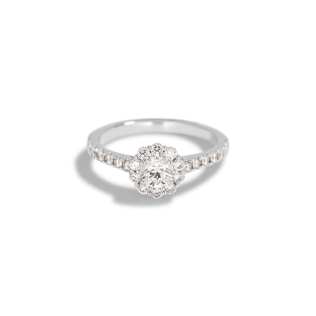 Flower haloring i hvidguld med 0,40 ct.