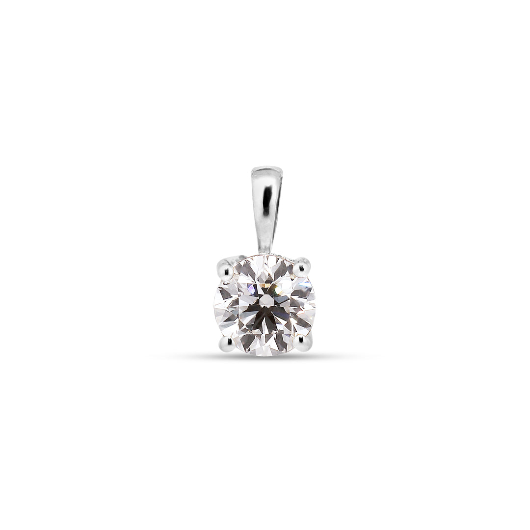 Solitaire halskæde i hvidguld med 0,40 ct.