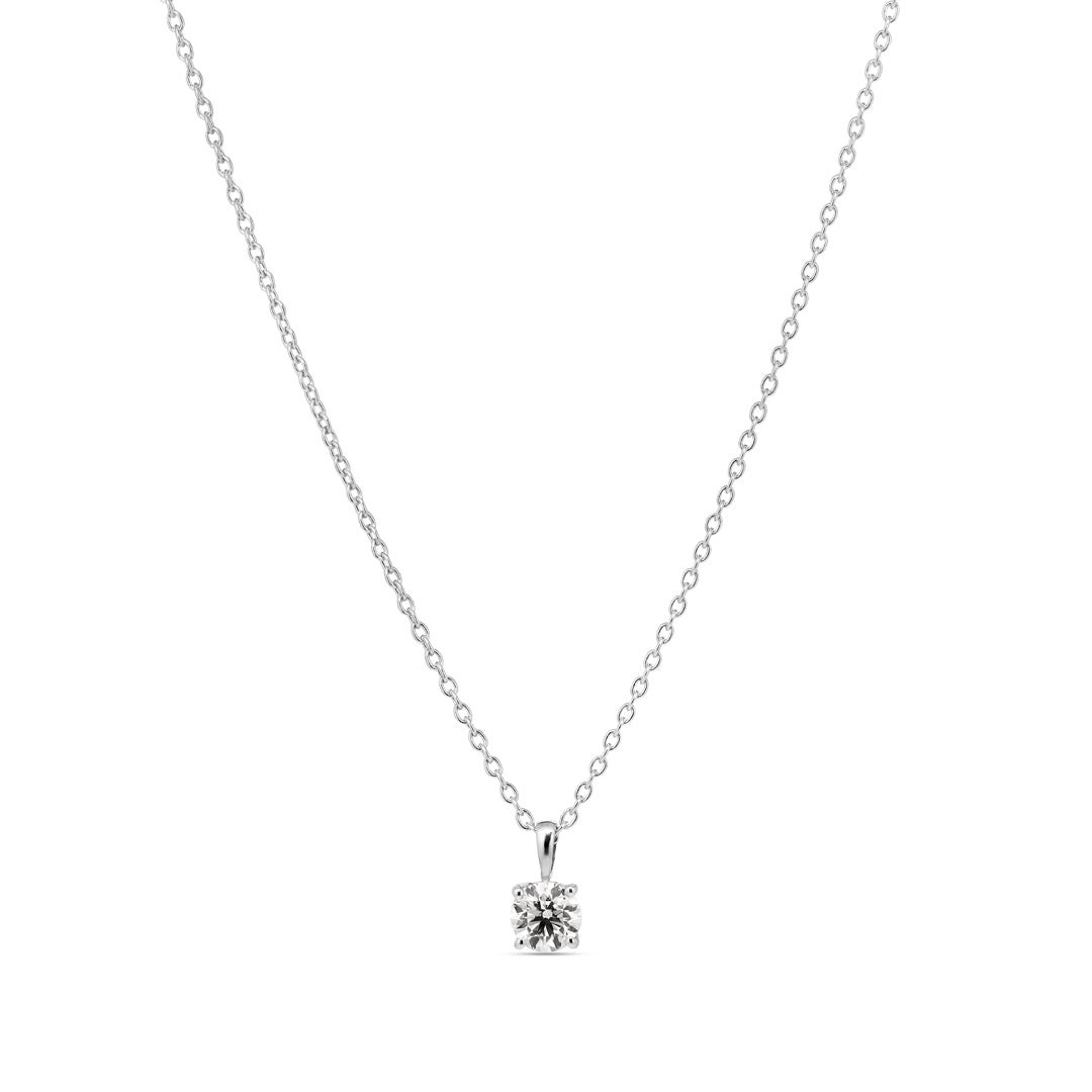 Solitaire vedhæng i hvidguld med 0,40 ct.