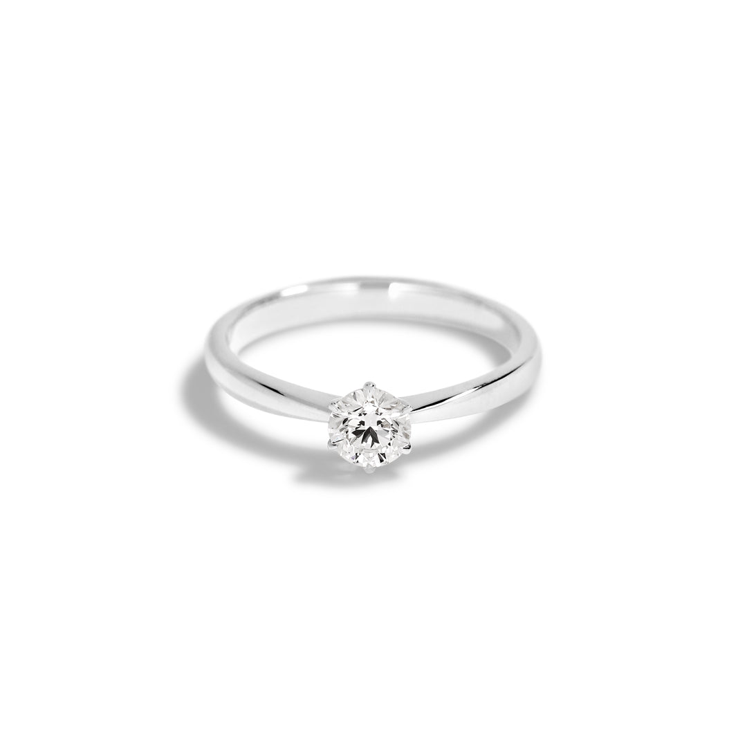 Solitairering i hvidguld med 0,40 ct.