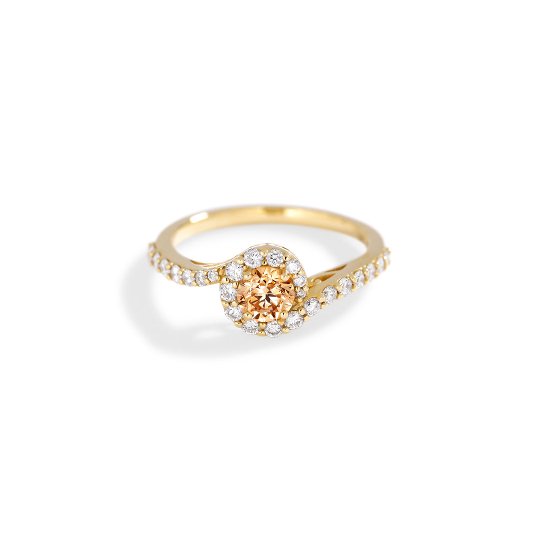 Curve haloring med 0,50 ct. champagne