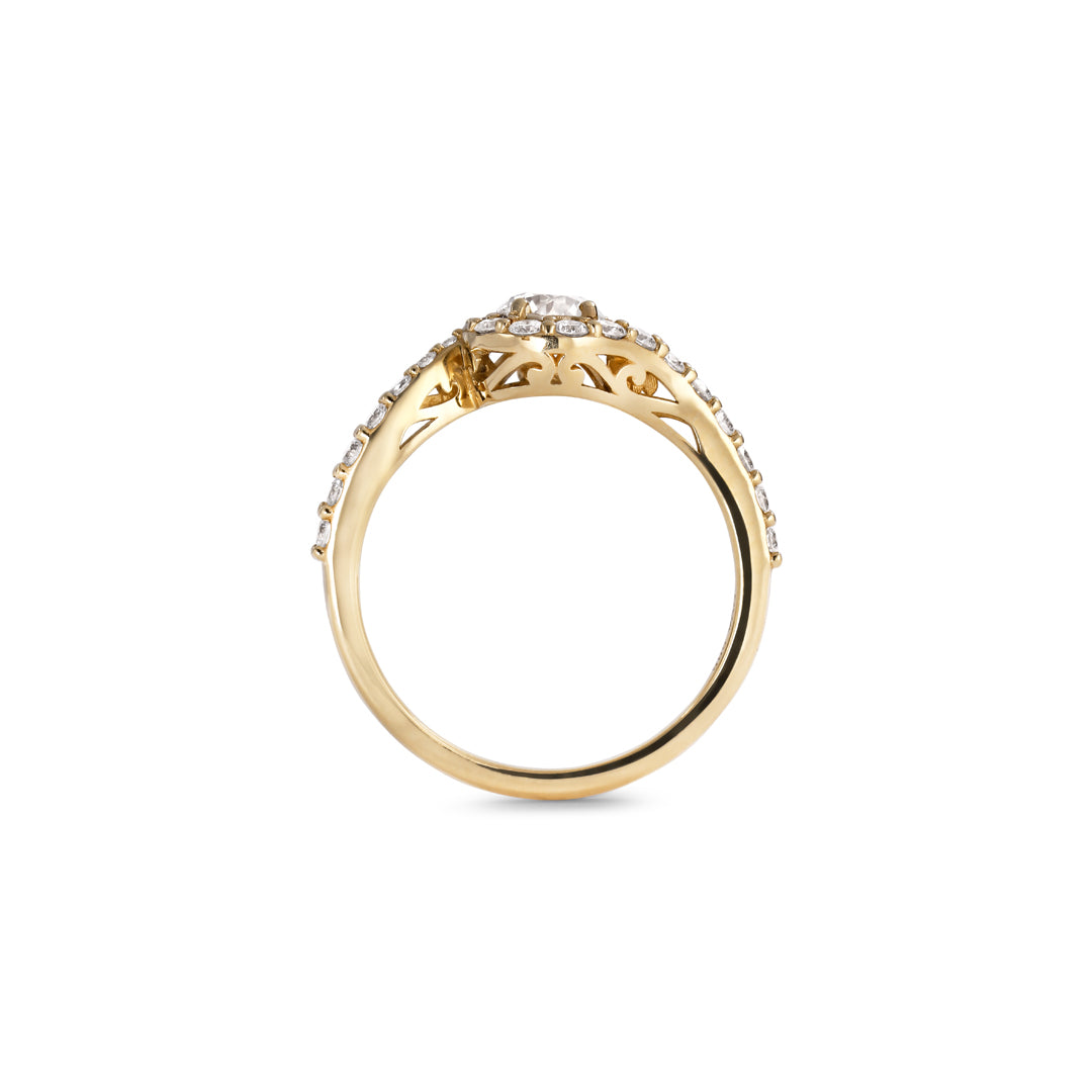 Curve haloring med 0,50 ct. champagne