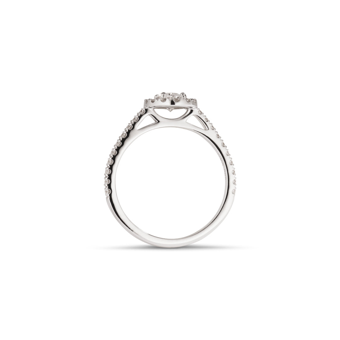 Haloring i hvidguld med 0,50 ct. oval