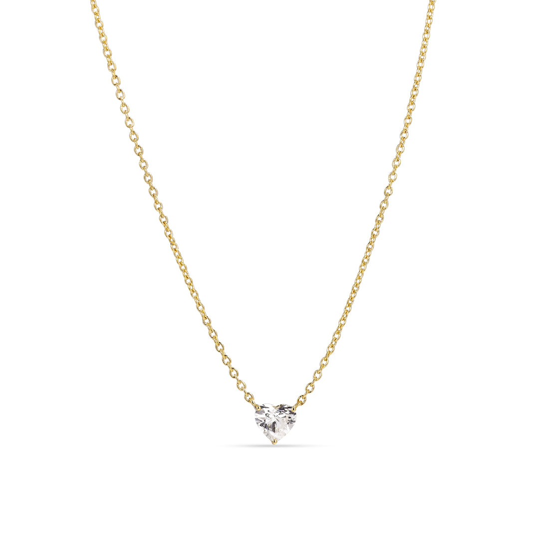 Solitaire hjerte halskæde med 0,50 ct.