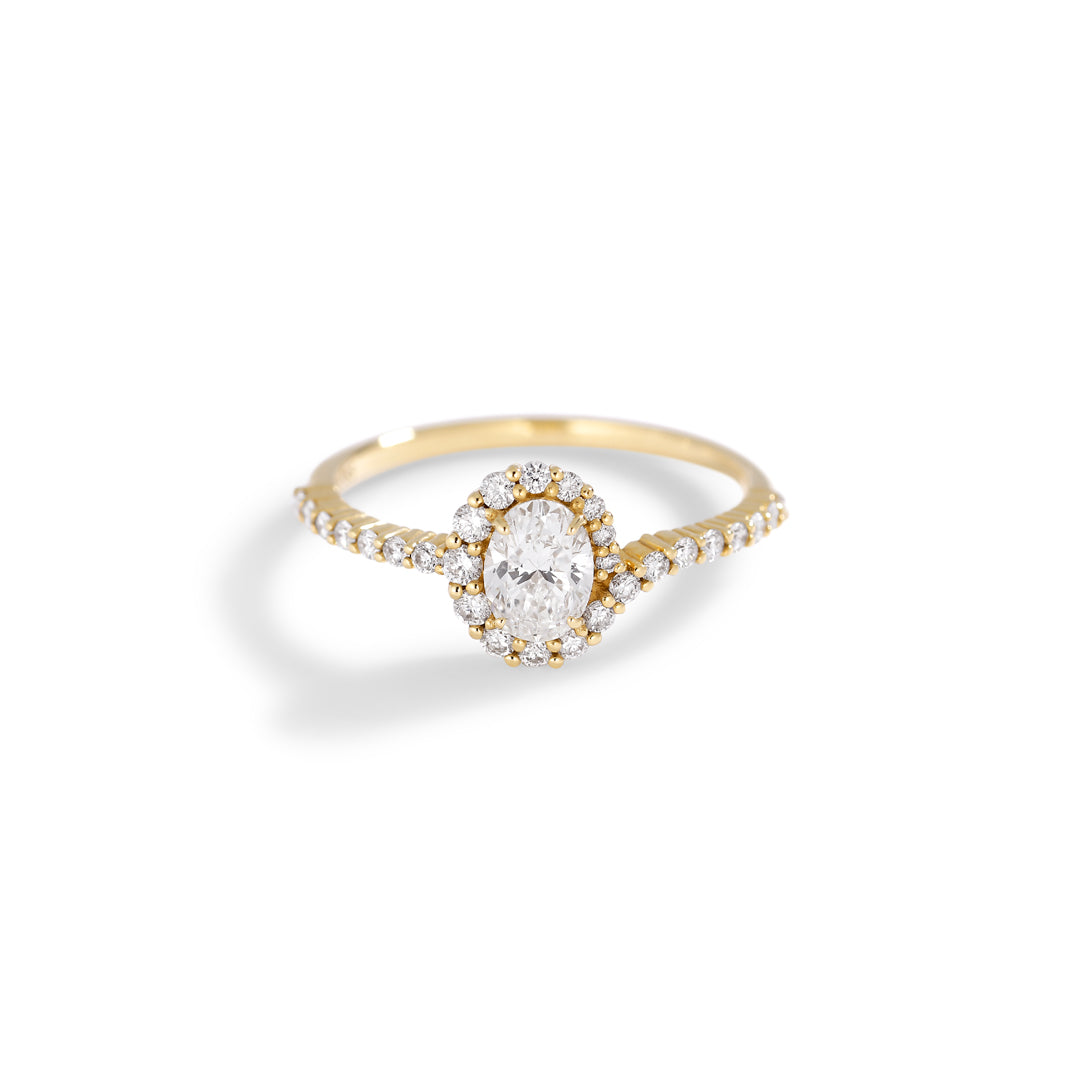 Curve oval haloring med 0,50 ct.