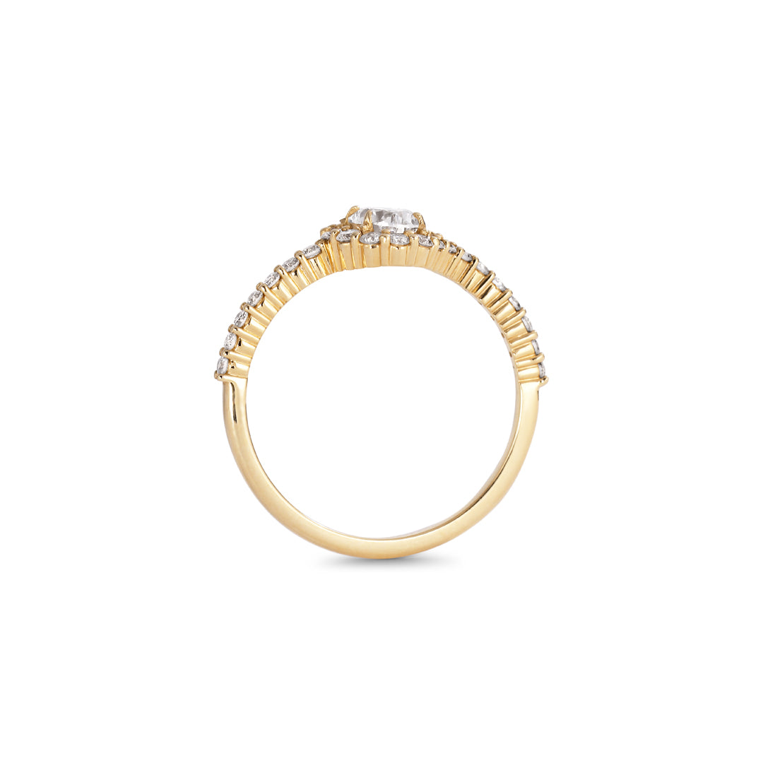 Curve oval haloring med 0,50 ct.