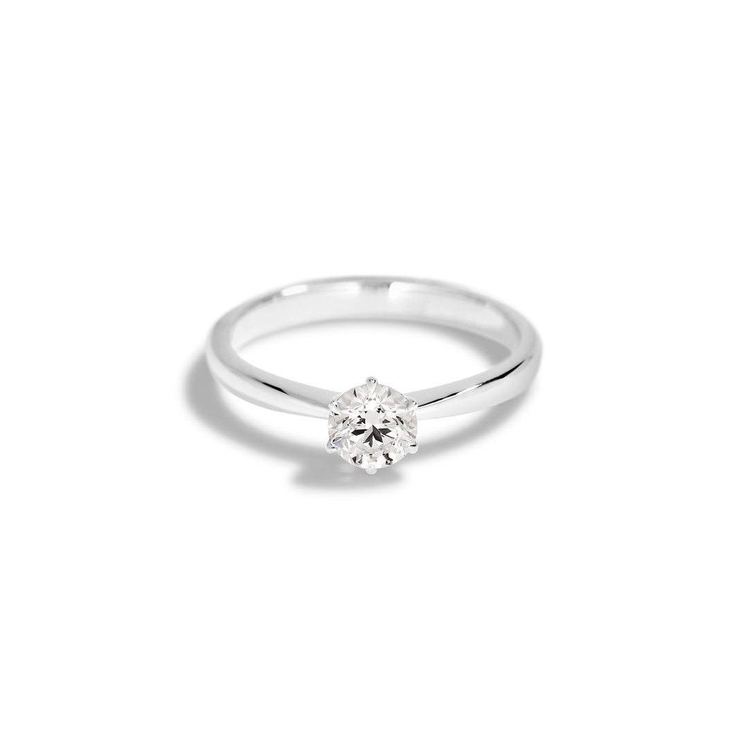 Solitairering i hvidguld med 0,50 ct.