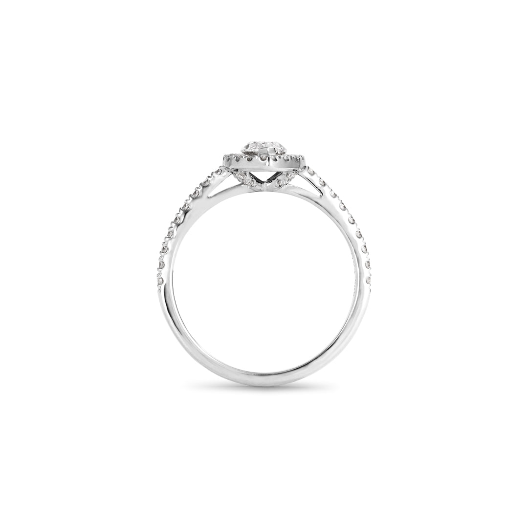 Haloring i hvidguld med 0,50 ct. marquissleben diamant