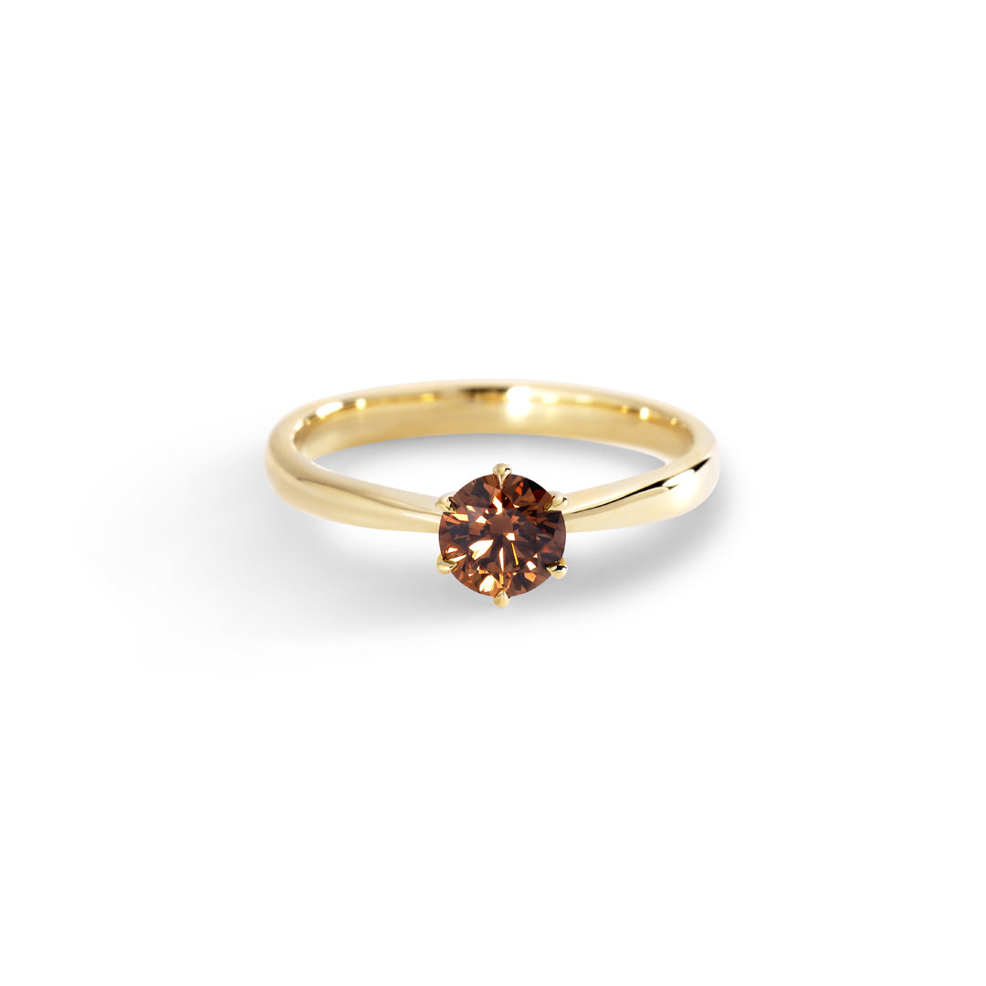 Solitairering med 0,50 ct. champagne
