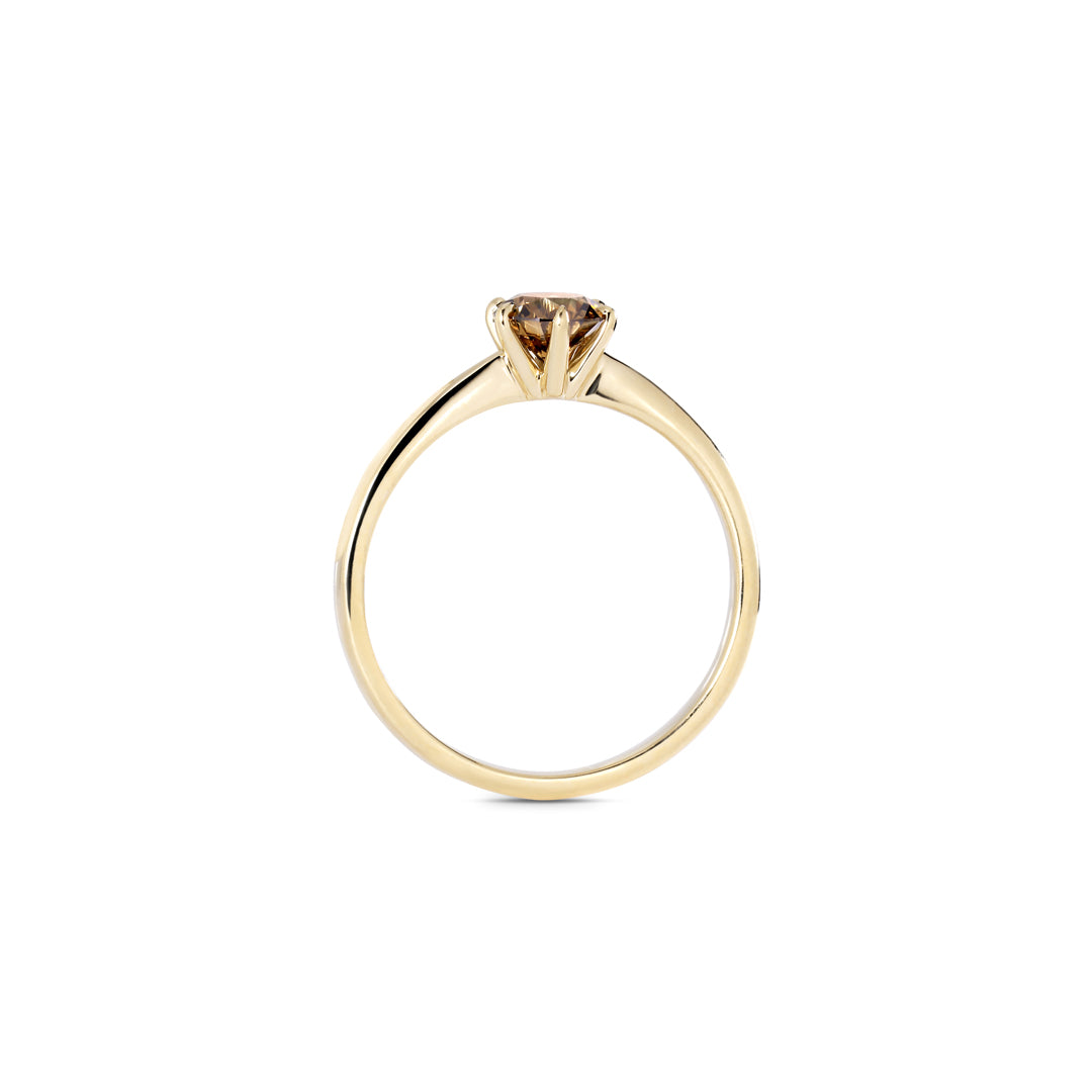 Solitairering med 0,50 ct. champagne