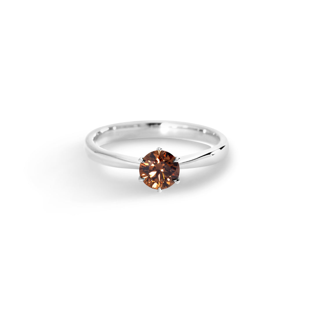 Solitairering i hvidguld med 0,50 ct. champagne
