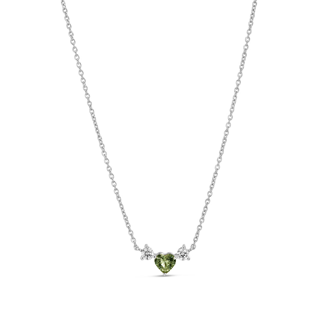Halskæde med 0,55 ct. grøn safir & diamanter