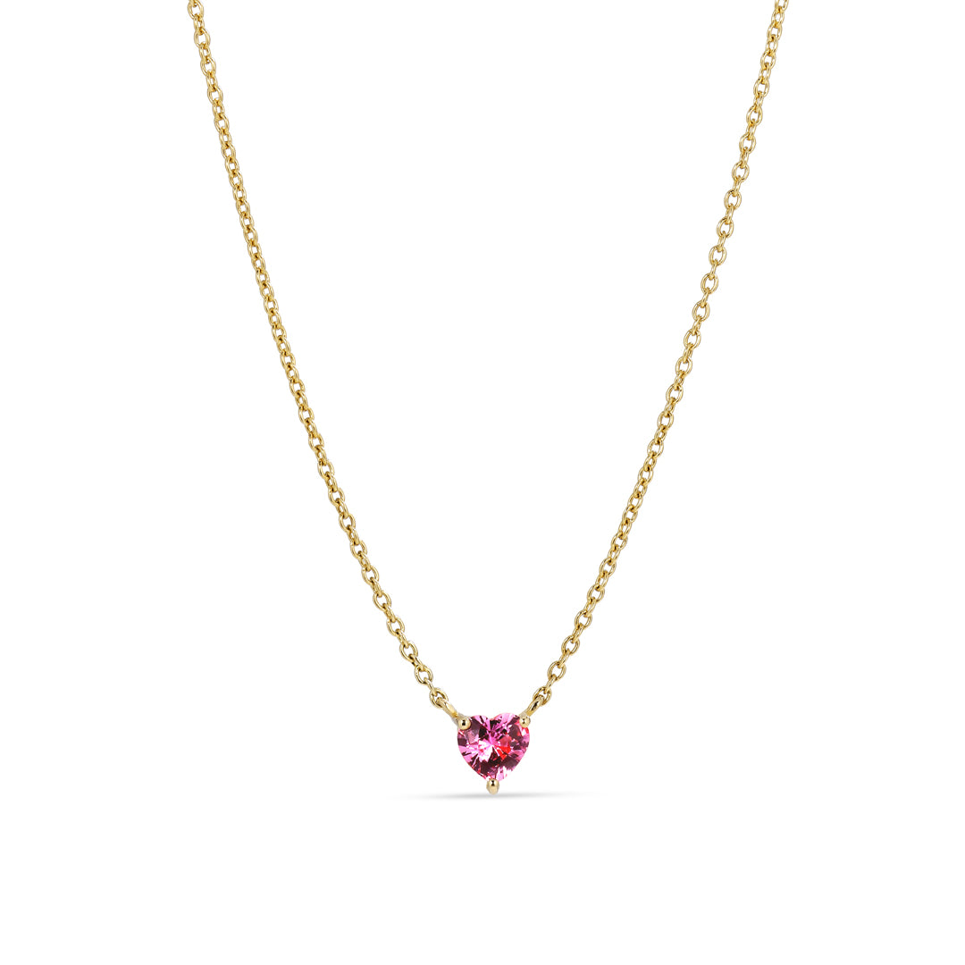 Solitaire halskæde i hvidguld med 0,54 ct. pink safir