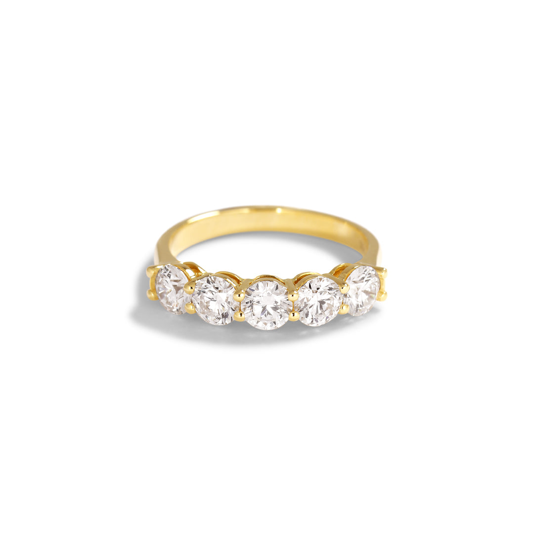 5-stens ring med 5x 0,30 ct.