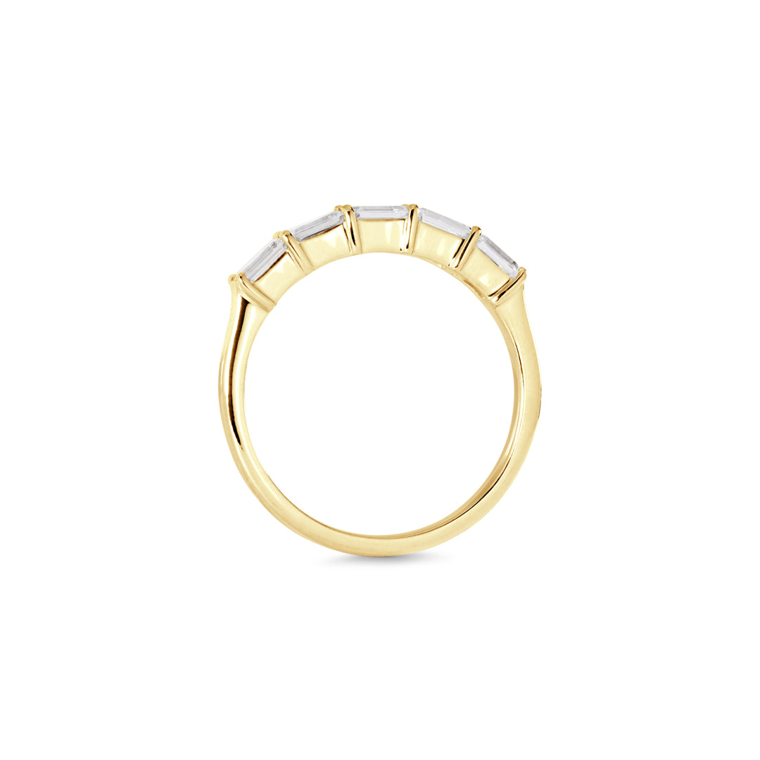 Alliancering med 5x 0,20 ct. emerald cut