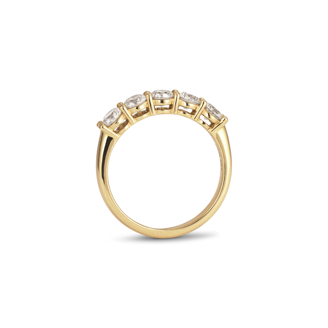 5-stens ring med 5x 0,20 ct.