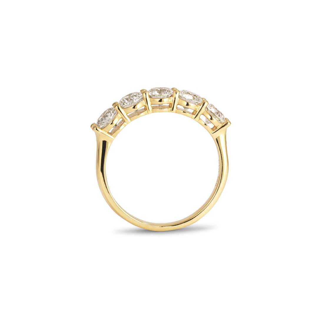 5-stens ring med 5x 0,30 ct.