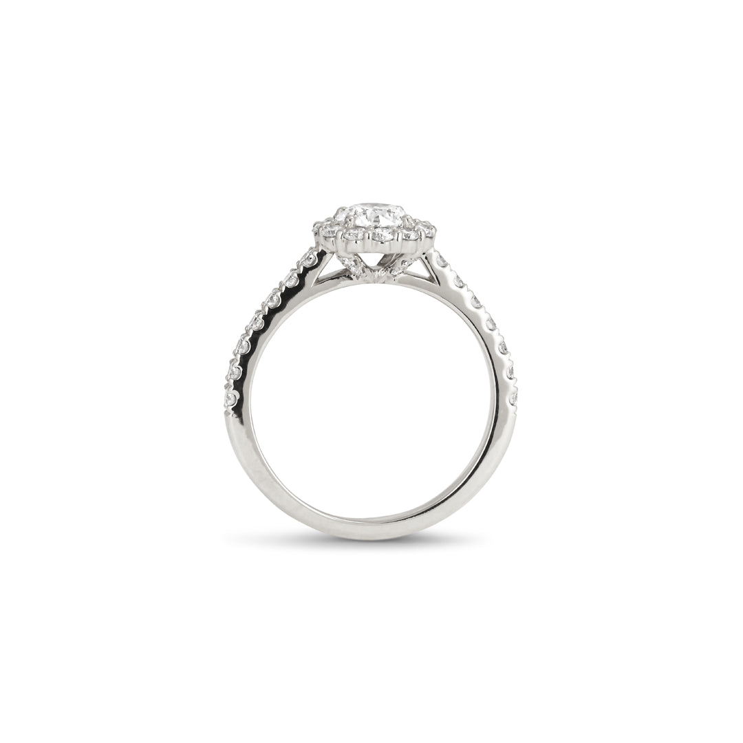 Flower haloring i hvidguld med 0,60 ct.