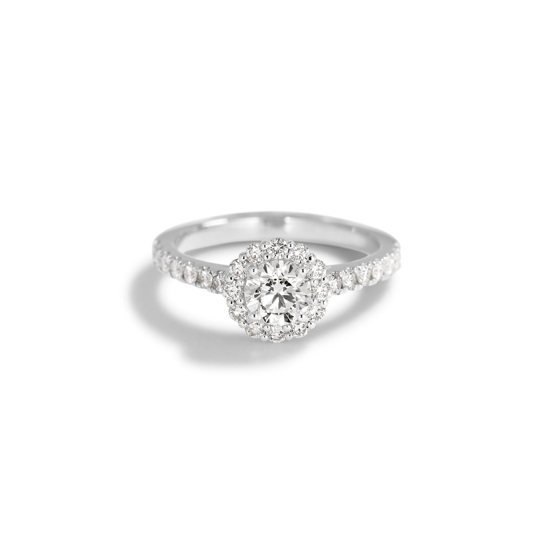 Flower haloring i hvidguld med 0,60 ct.