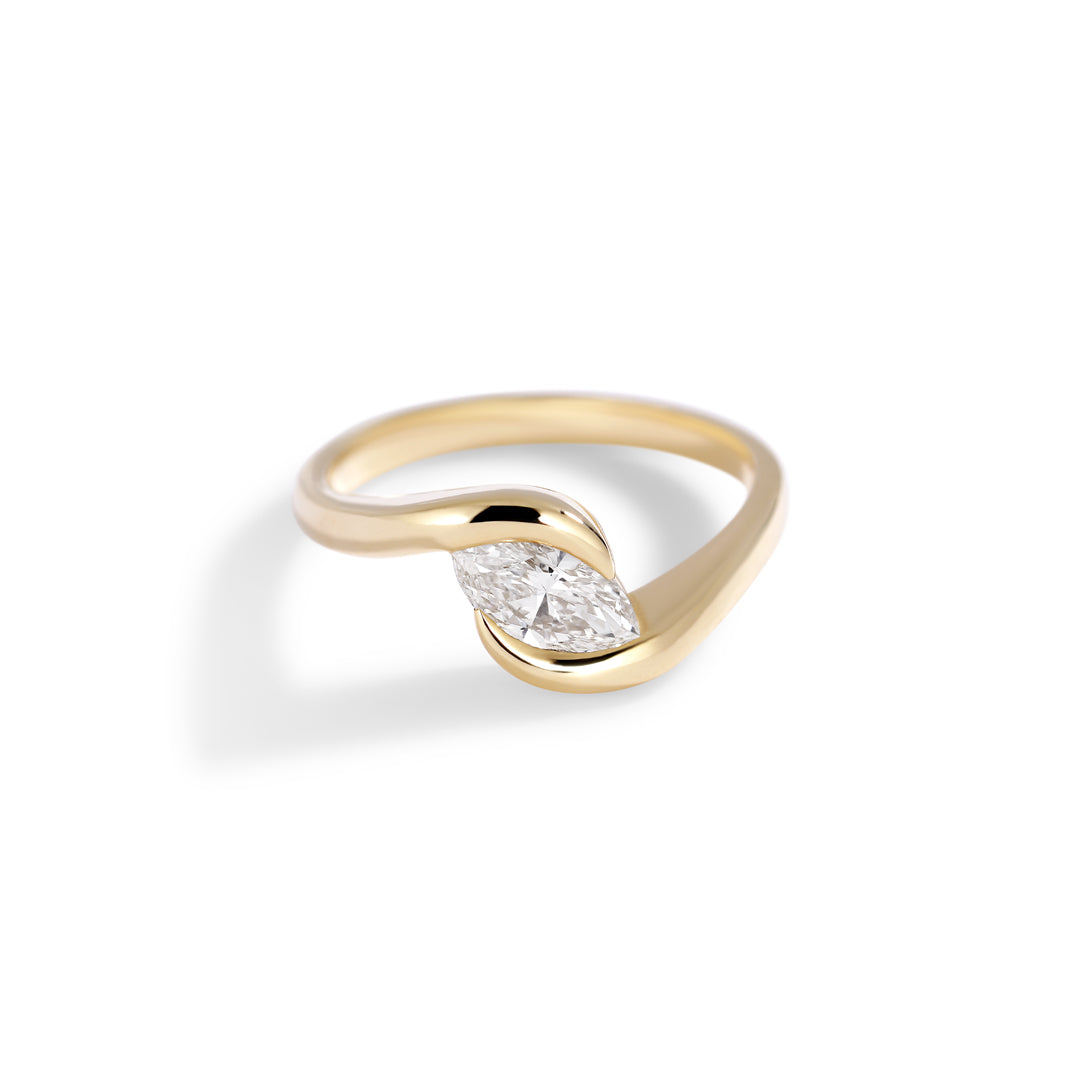 Solitairering 0,60 ct. marquissleben diamant