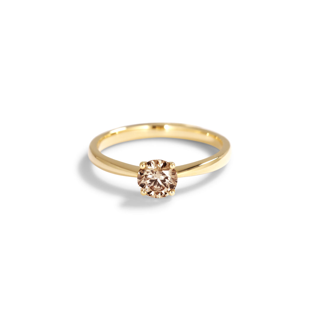Solitairering med 0,60 ct. champagne
