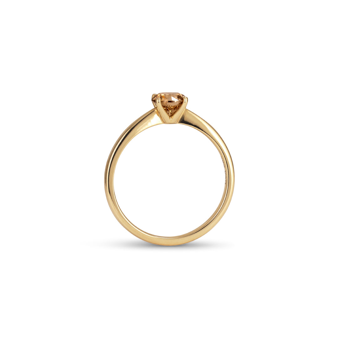 Solitairering med 0,60 ct. champagne
