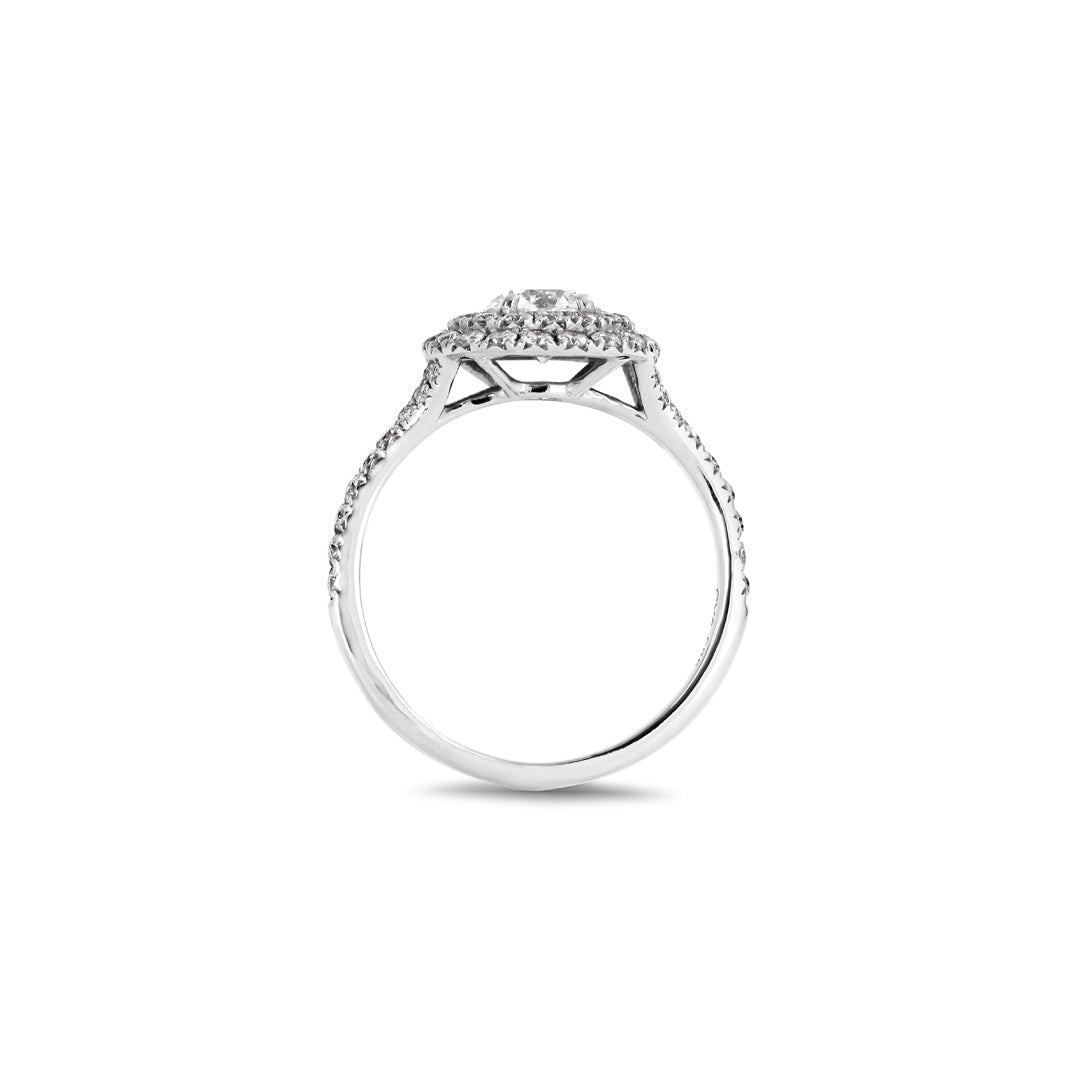 Double Haloring i hvidguld med 0,62 ct.