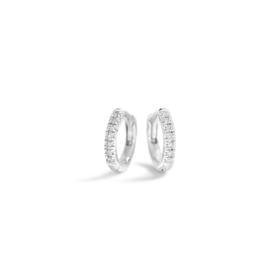 Hoops 6 mm i hvidguld - 0,005 ct.