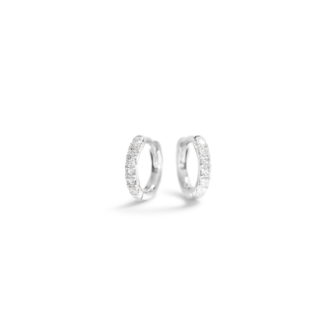 Hoops 6 mm i hvidguld - 0,01 ct.