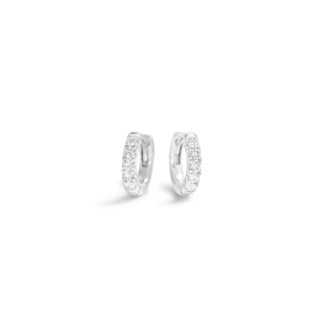Hoops 6 mm i hvidguld - 0,018 ct.