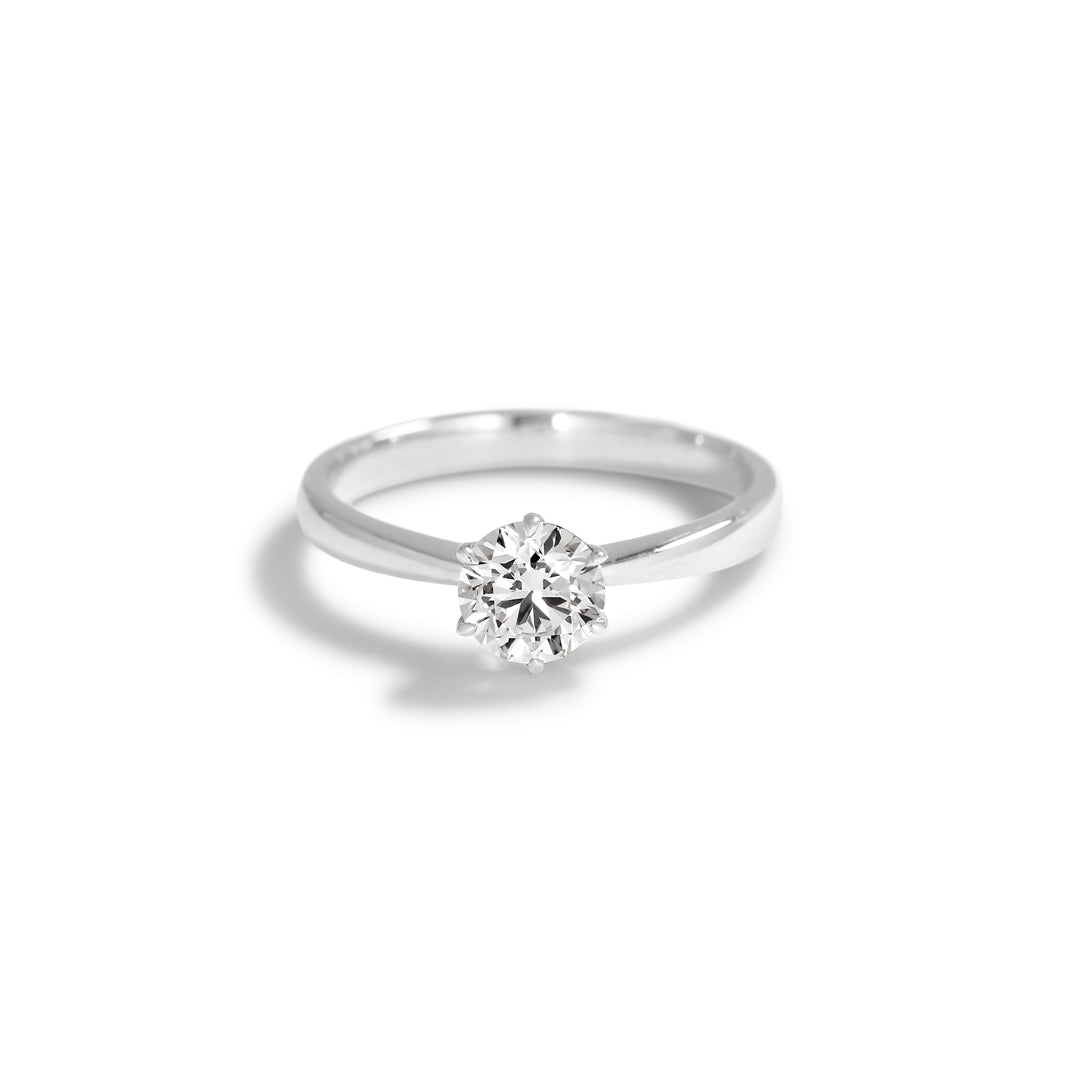 Solitairering i hvidguld med 0,70 ct.
