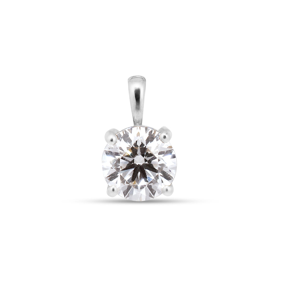 Solitaire halskæde i hvidguld med 0,80 ct.