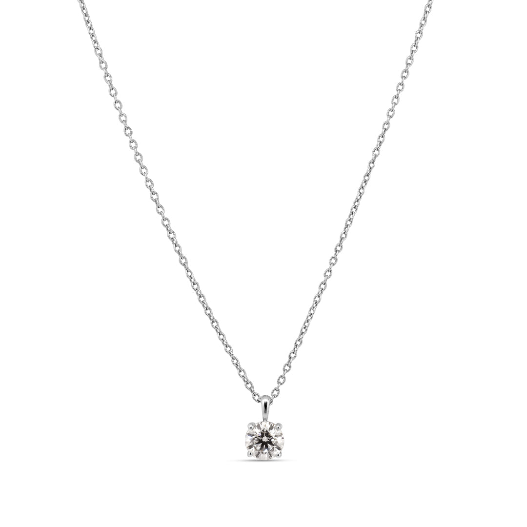 Solitaire vedhæng i hvidguld med 0,80 ct.