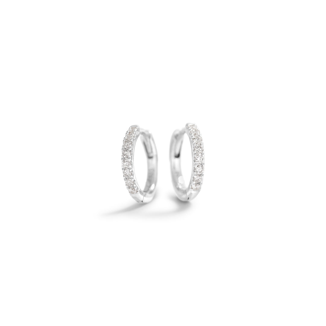 Hoops 8 mm i hvidguld - 0,01 ct.