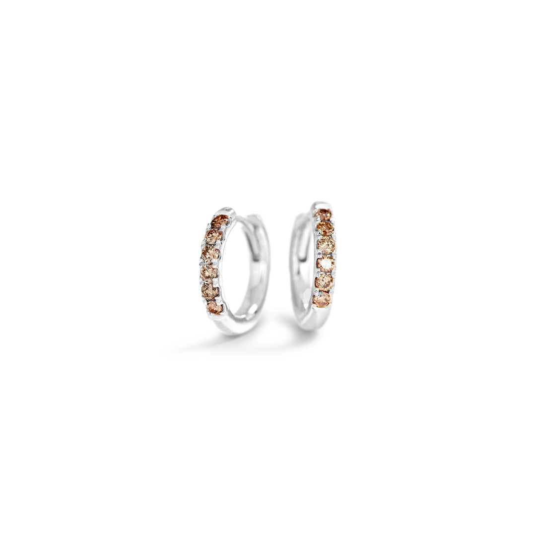 Hoops 8 mm i hvidguld - 0,018 ct. - Champagne