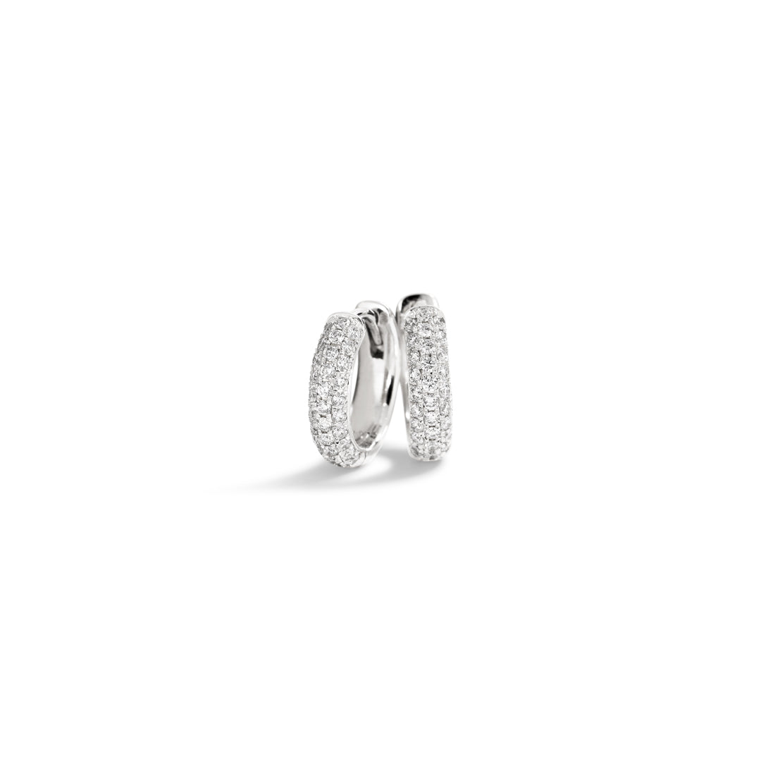 Micropavé hoops i hvidguld - 9 mm