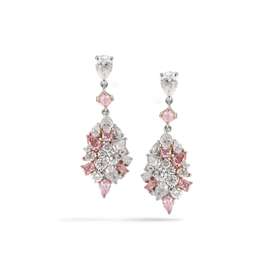 Pink Argyle Chandeliers i hvidguld med i alt 3,61 ct.