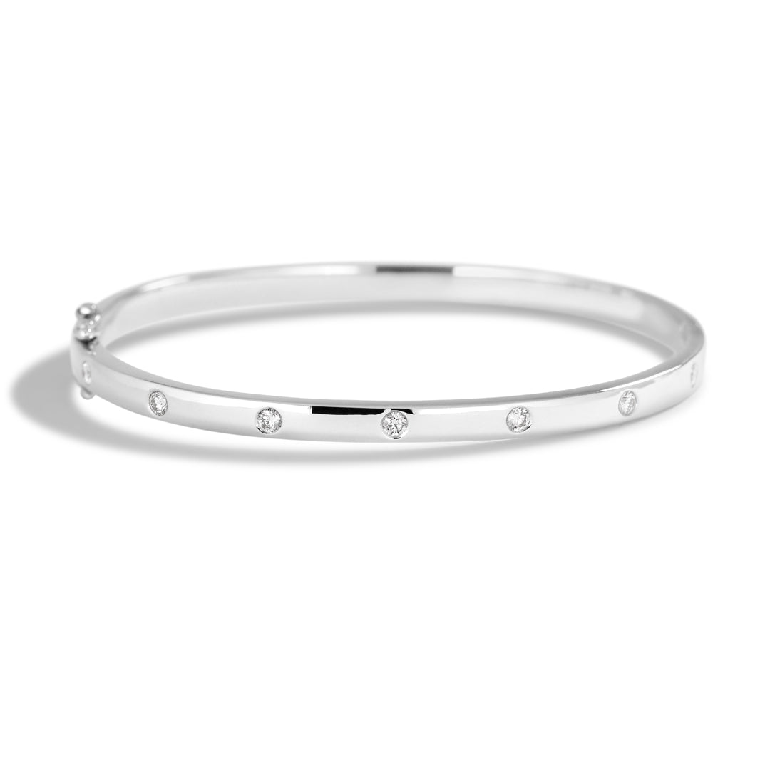 Diamant bangle i hvidguld med 7x 0,07 ct.