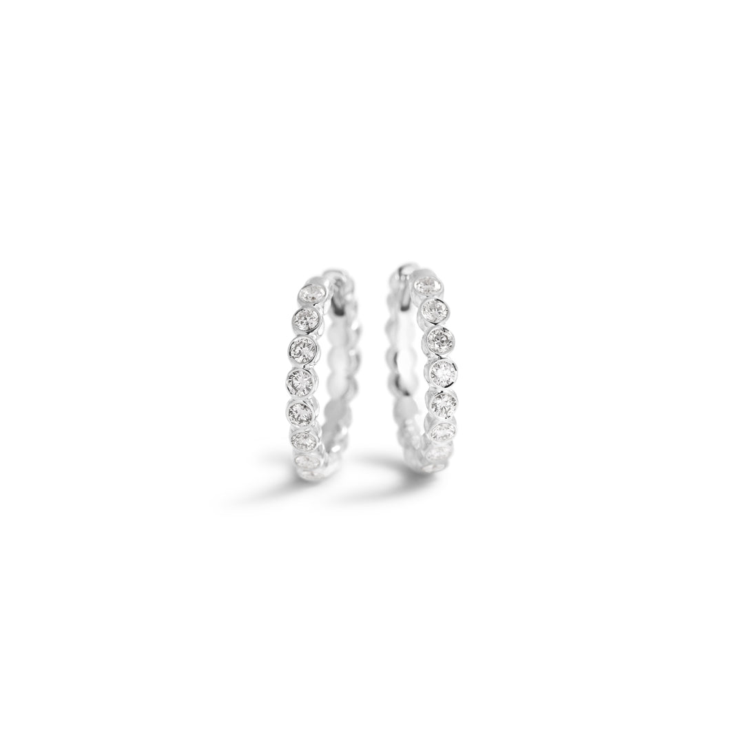 Bezel hoops 13 mm i hvidguld - 0,035 ct.