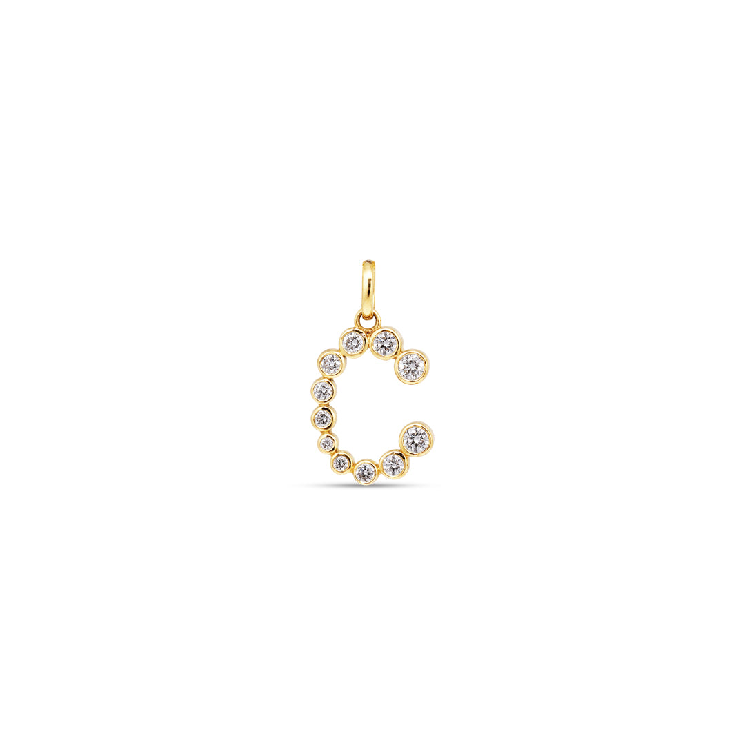Bezel bogstav vedhæng - 13 mm