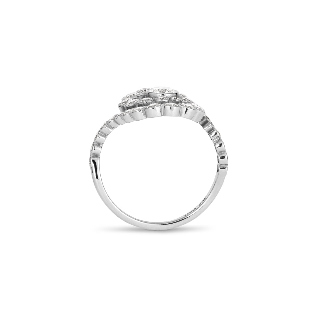 Bezel Galaxy Ring i hvidguld