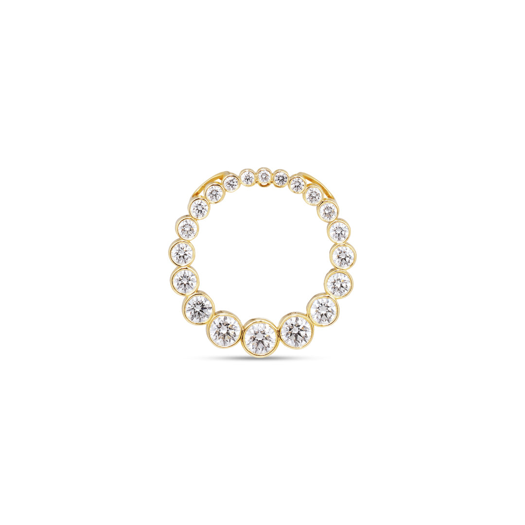 Bezel graduerende cirkel halskæde på 23 mm - i alt 1,68 ct.