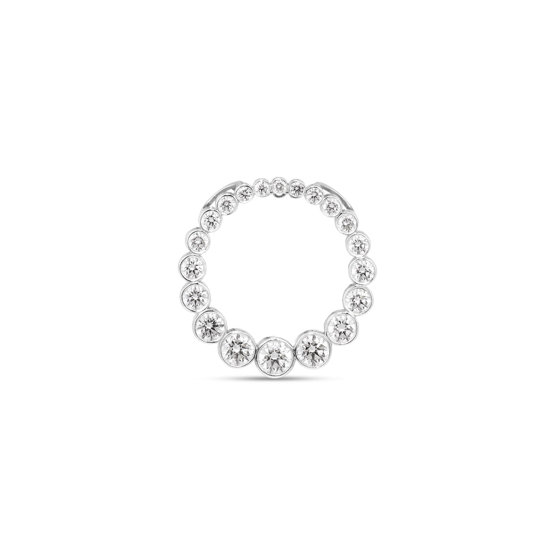 Bezel graduerende cirkel halskæde i hvidguld på 23 mm - i alt 1,68 ct. - hvidguld