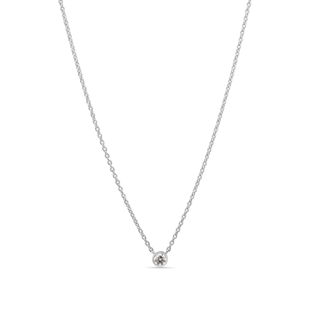 Bezel solitaire halskæde med 0,15 ct.