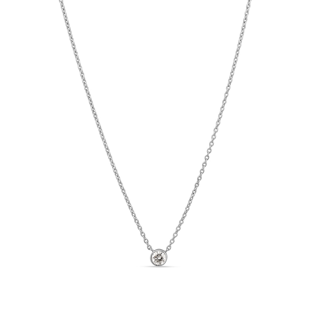 Bezel solitaire halskæde med 0,20 ct.