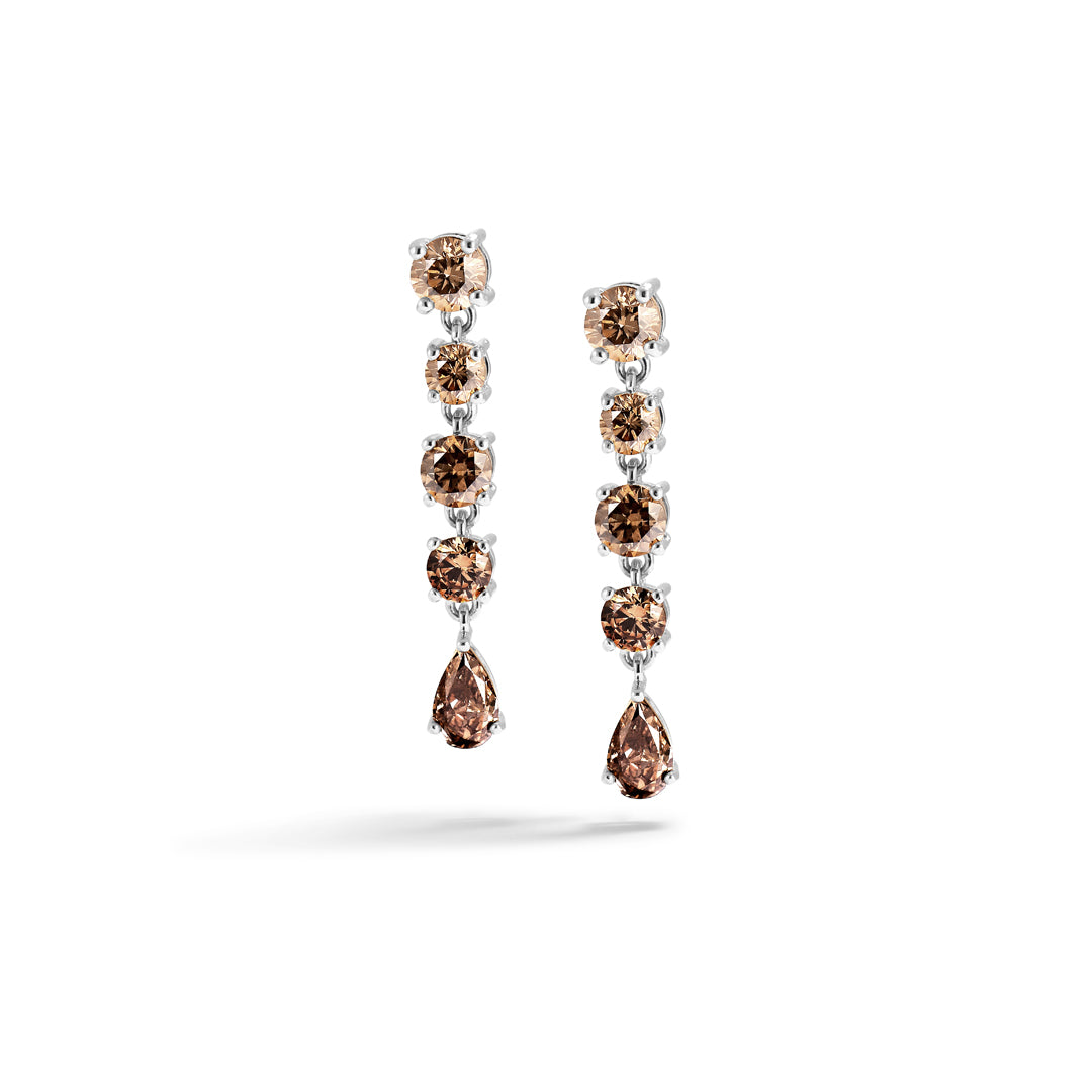 Diamant chandeliers i hvidguld med 1,55 ct. champagne