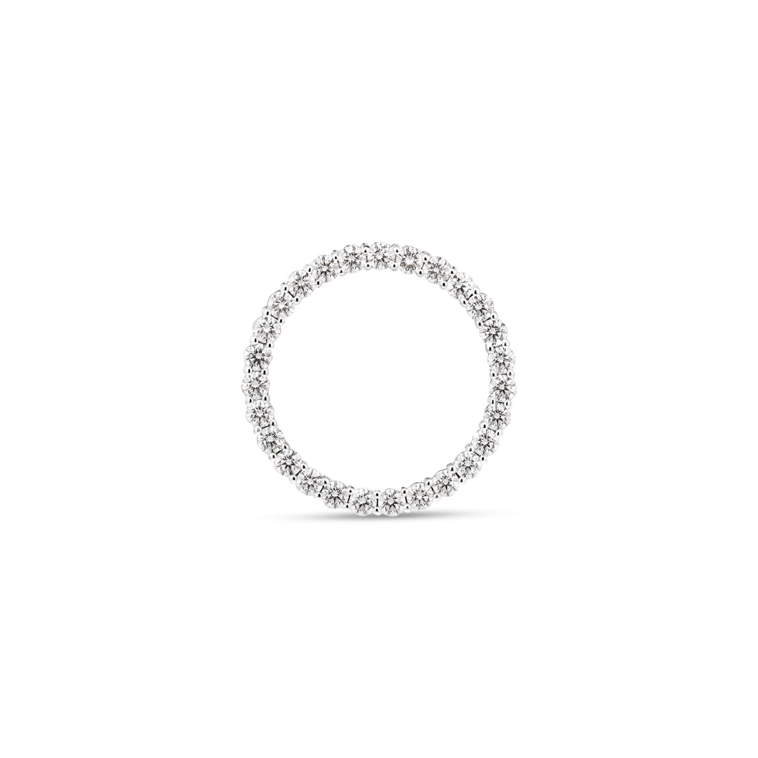 Cirkel halskæde i hvidguld på 23 mm med 0,05 ct.