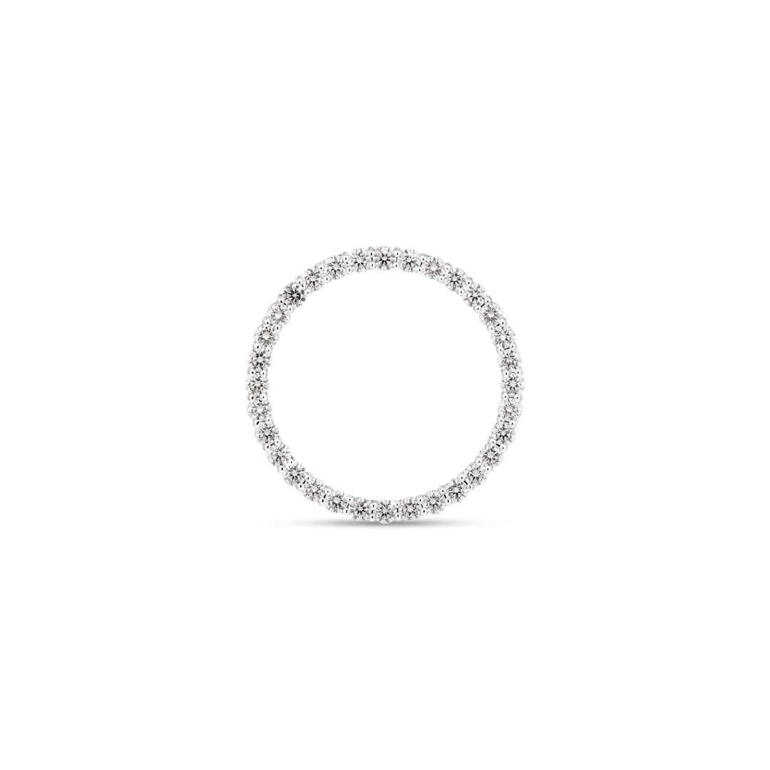 Cirkel halskæde i hvidguld på 27 mm med 0,05 ct.