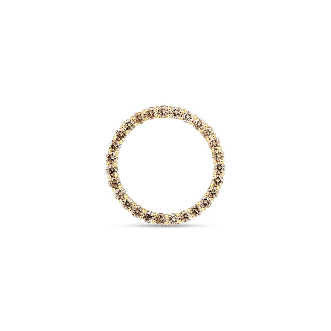 Cirkel halskæde på 27 mm med 0,08 ct. champagne